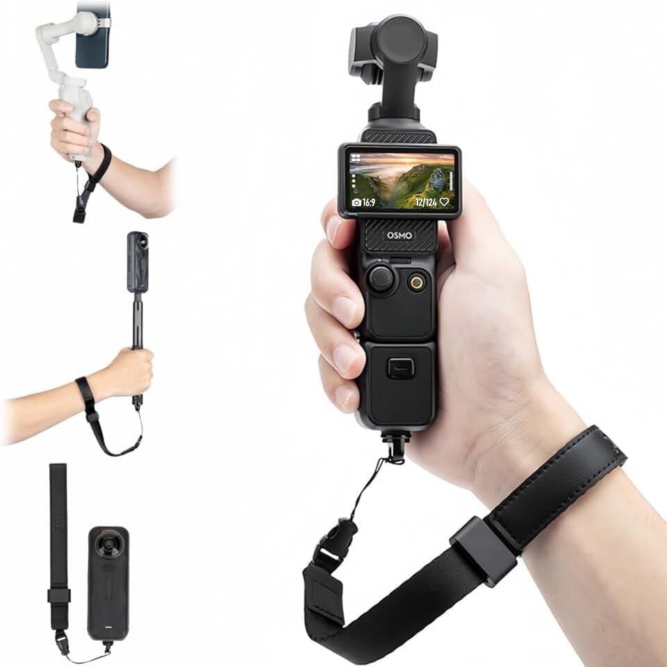JJC Handschlaufe für DJI Osmo Pocket 3 4 4P Griff & Insta 360 X6 X5 X4 X3
