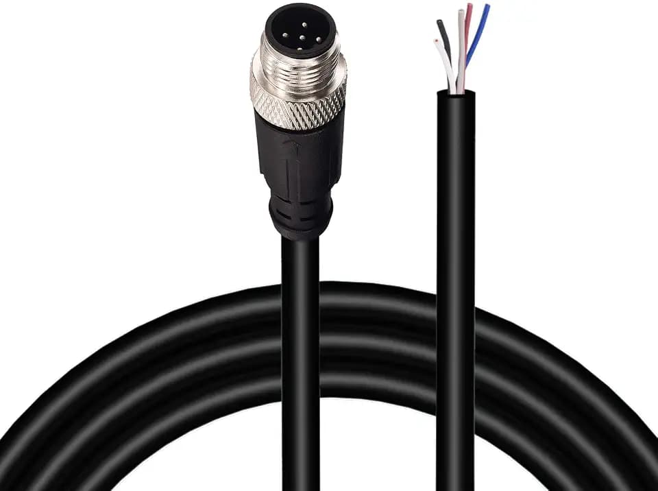 M12 Sensor Connector Aviation Cable - Male 5 pin Straight 6.5Ft/2M Aviation Socket Waterproof Electrical Cable for Industrial Automation Control,Fieldbus Module,Device Network