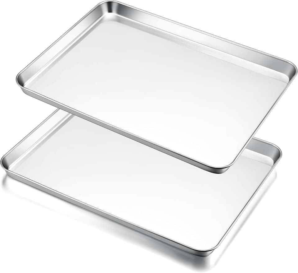 E-far Large Baking Sheet Set of 2, 20"x14" Stainless Steel Cookie Sheet
