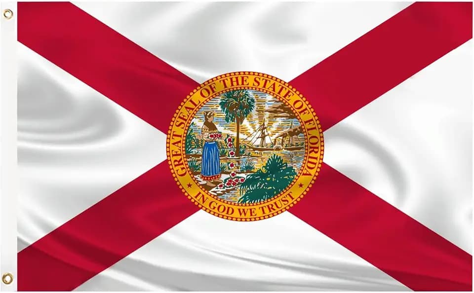 Florida State Flag 3x5 Outdoor Double Sided 3 Ply 240D Polyester Big State of Florida Flags Sewing 4 Rows of Thread with Durable Canvas Header and Brass Grommets