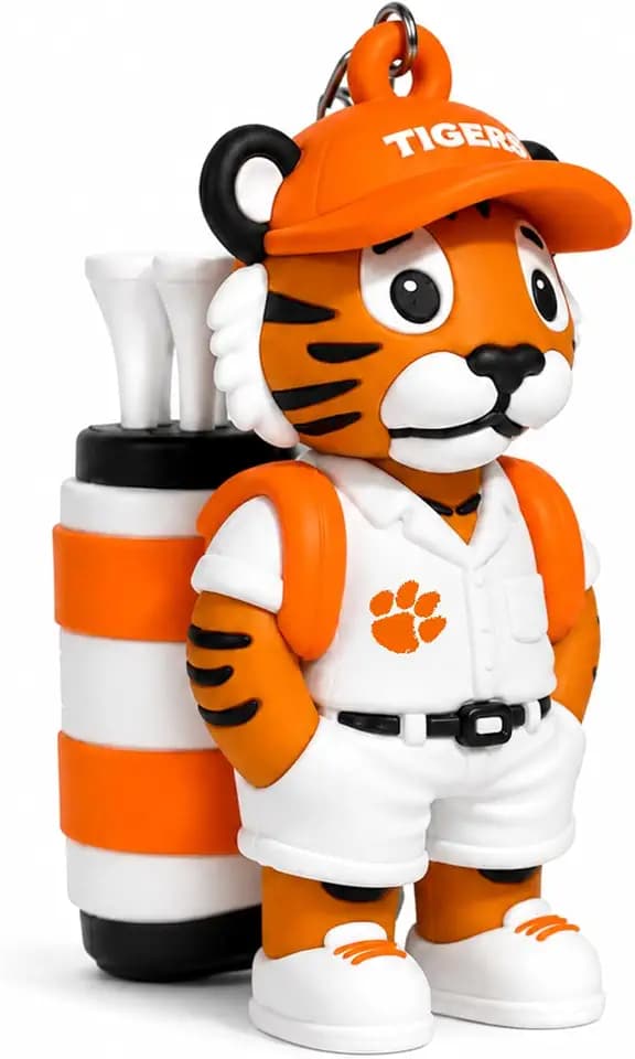 NCAA Mascot Golf Tee Holders, Includes 8 Golf Tees, Fun Golf Accessory, Stylish Golf Bag Add-On, Unique Golf Gift for Men & Women