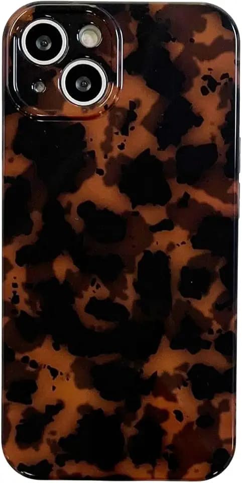 Tortoise Shell Chic Phone Case for iPhone 14 Brown