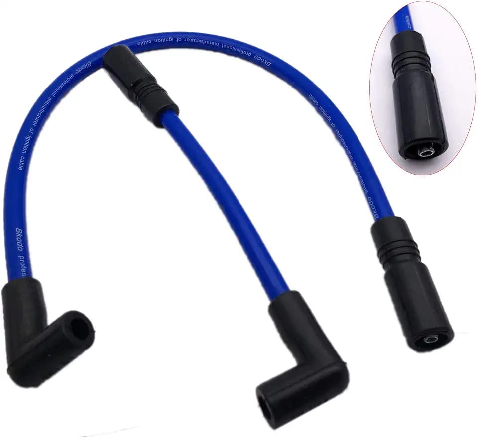 10.4mm 10mm Spark Plug Wire Compatible with Harley Davidson Big Twin 99-19 FXD Dyna Softail (Blue)