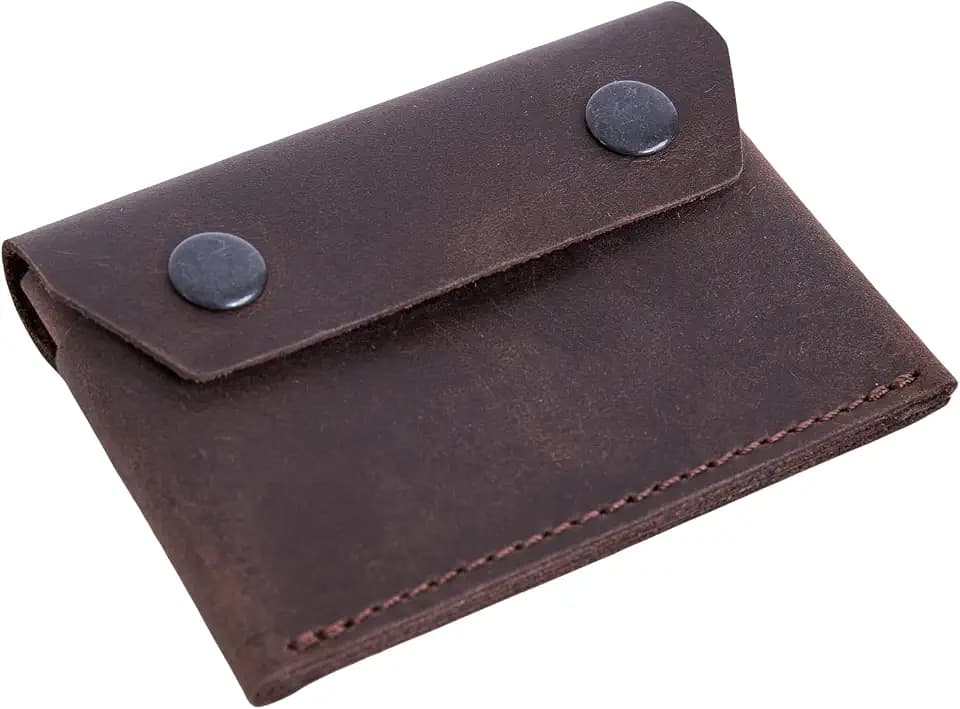 Echtleder Geldbörse mit AirTag Halter, AirTag Geldbörse für Männer, AirTag Kartenhalter, schlanke kleine Vordertasche, minimalistische Brieftasche, Reisebrieftasche, Banknotenfach, Snap Colosure,