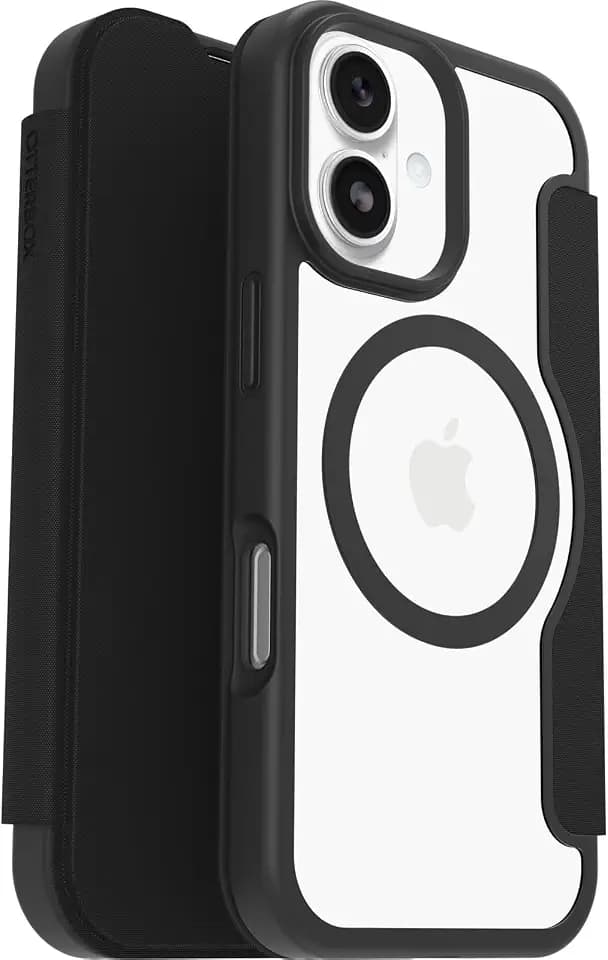 OtterBox React Folio MagSafe Hülle für iPhone 17, Transparent/Schwarz
