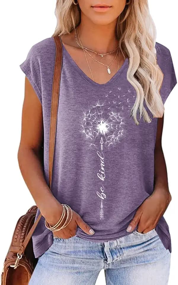 ETCYY NEW Womens Summer Tops Trendy V Neck Tank Tops Tie Dye Sleeveless Cute Printed Loose Fit