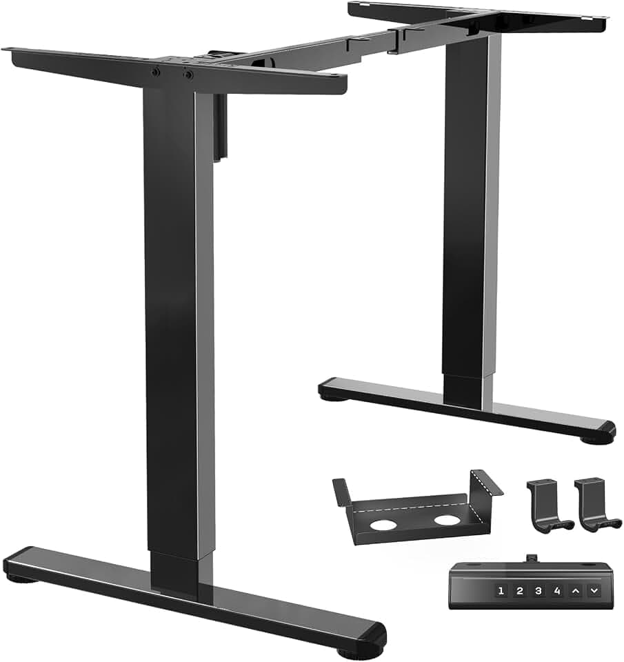 Marsail Höhenverstellbarer Schreibtischrahmen, Elektrische Tischbeine mit leistungsstarkem Motor, 176 lbs Maximalbelastung, für verschiedene Desktops, Verstellbare Tischbeine, Nur Rahmen