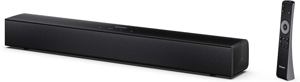 SHARP HT-SB121 2.0-Kanal-Soundbar – ROKU Ready, 120 W maximale Ausgangsleistung, Bluetooth 5.3, HDMI ARC/CEC, USB-Wiedergabe, wandmontierbar, kompatibel mit Allen TVs – Schwarz
