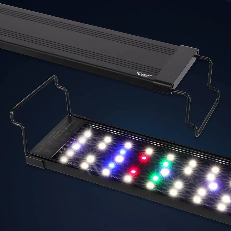 hygger 30W Aquarium Lampe, Aquarium LED Beleuchtung Day-Night Dual Timer Vollspektrum LED, Adjustable Timer Brightness 9 Colors Fish Tank Light für 75-90cm Süßwasser Tanks