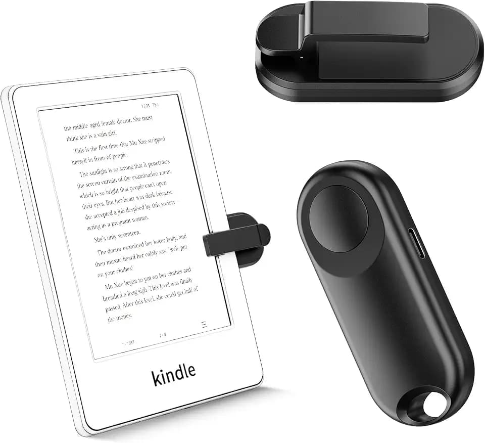 RF Remote Control Page Turner for Kindle Paperwhite Accessories Ipad Reading Kobo Surface Comics/Novels Tablets Android Taking Photos Camera Video Recording Triggers(Black)