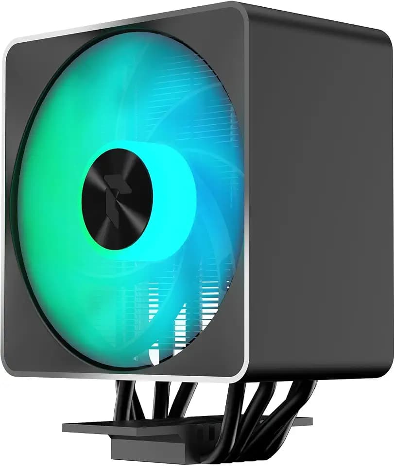 APNX AP1-V Black Tower ARGB CPU Air Cooler, 5 Heat Pipes, Aluminum Frame, PWM Hydro Bearing Fan, High Air Flow, 165mm (H), Intel LGA 1700/1200, AMD Ryzen AM5/AM4