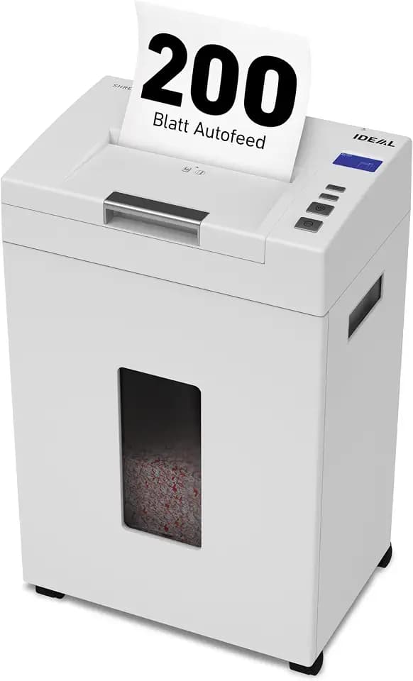Autofeed Aktenvernichter IDEAL Shredcat 8292, 200 Blatt, DSGVO-konform P-4