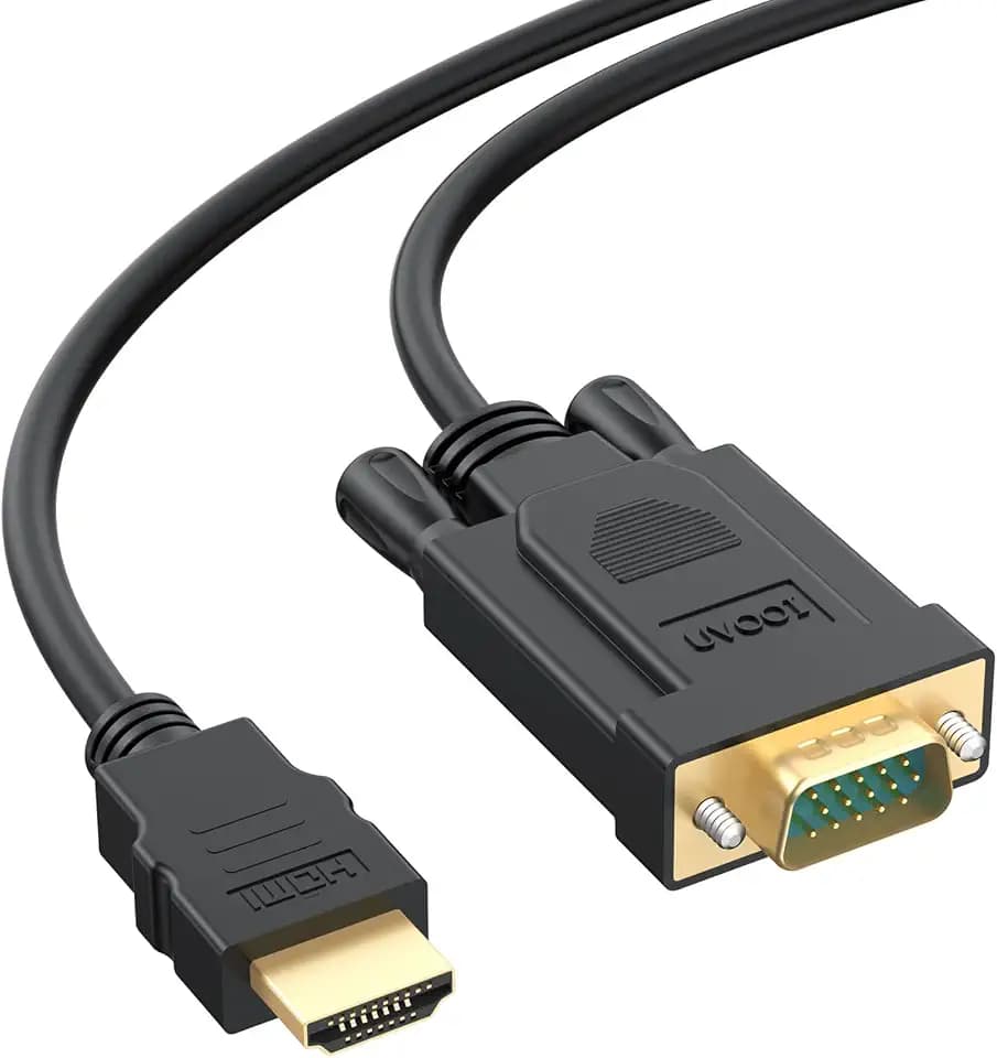 HDMI to VGA Cable 10 Feet, Uni-Bidirectional HDMI to VGA Male to Male Cable Video Cord Compatible for Computer, Laptop, PC, Projector, HDTV and More