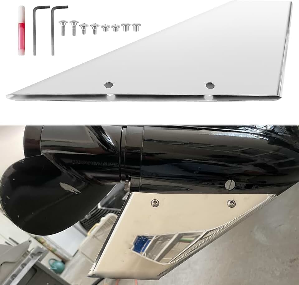 35-SS645 Marine-Grade Stainless Steel Skeg Guard Safe-Skeg Protector Fit for Suzuki 150-225 HP 2&4 Stroke, for Yamaha 115-350 HP 2&4 Stroke, for Mercury, Marine Engines Inboard Skeg Protection