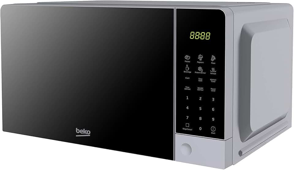Beko MOC201103S Mikrowelle, digital, 20 l, 700 W, Silber, 45,2 x 32,5 x 23,7 cm