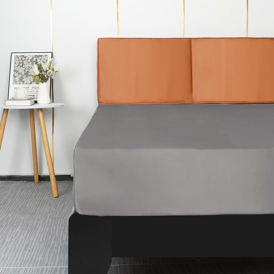 Lirex Satin Spannbettlaken 180x200cm, Seide Spannbetttuch Luxuriös und Seidig Glatt Weiche Microfaser Bettlaken für bis 35cm Matraze, Dunkelgrau