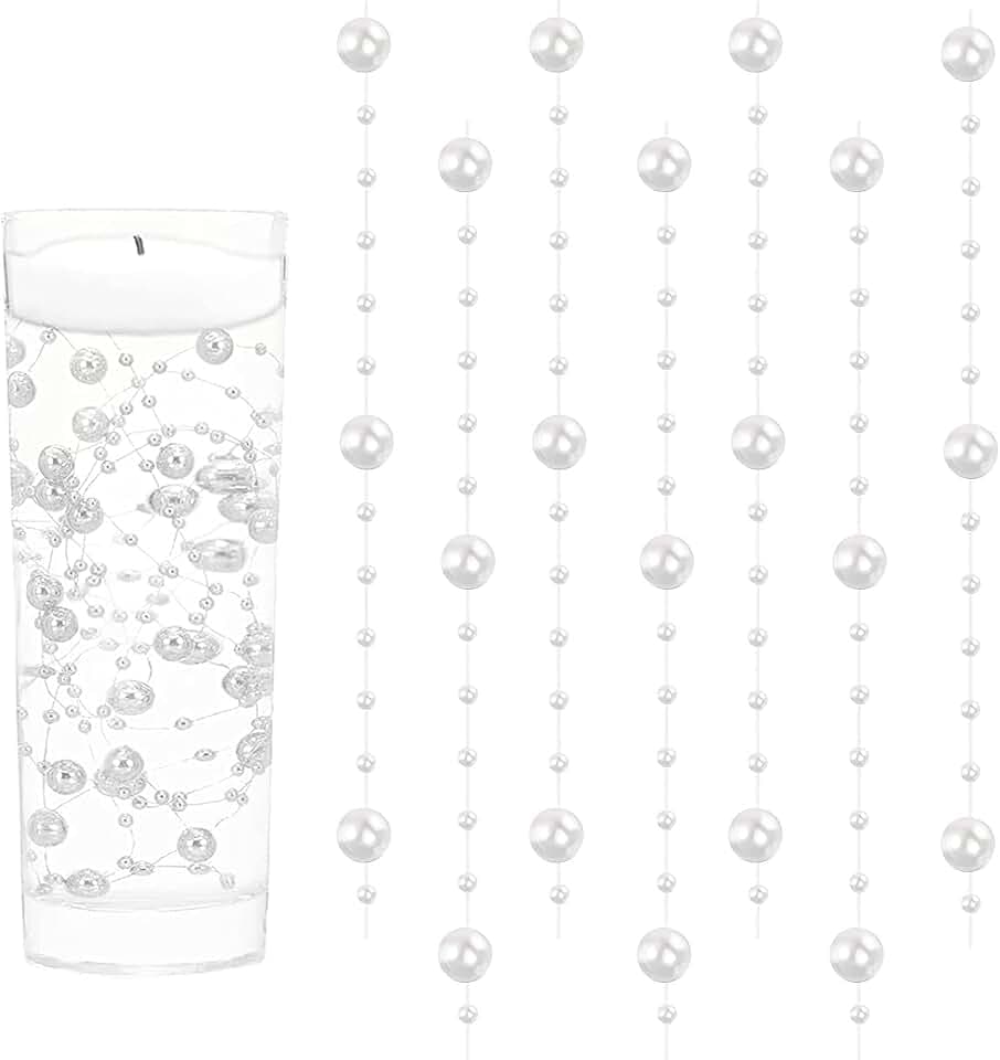 18 Deko Schwimmende Kerzen Weiss Perlenschnur Goldene Hochzeit Deko