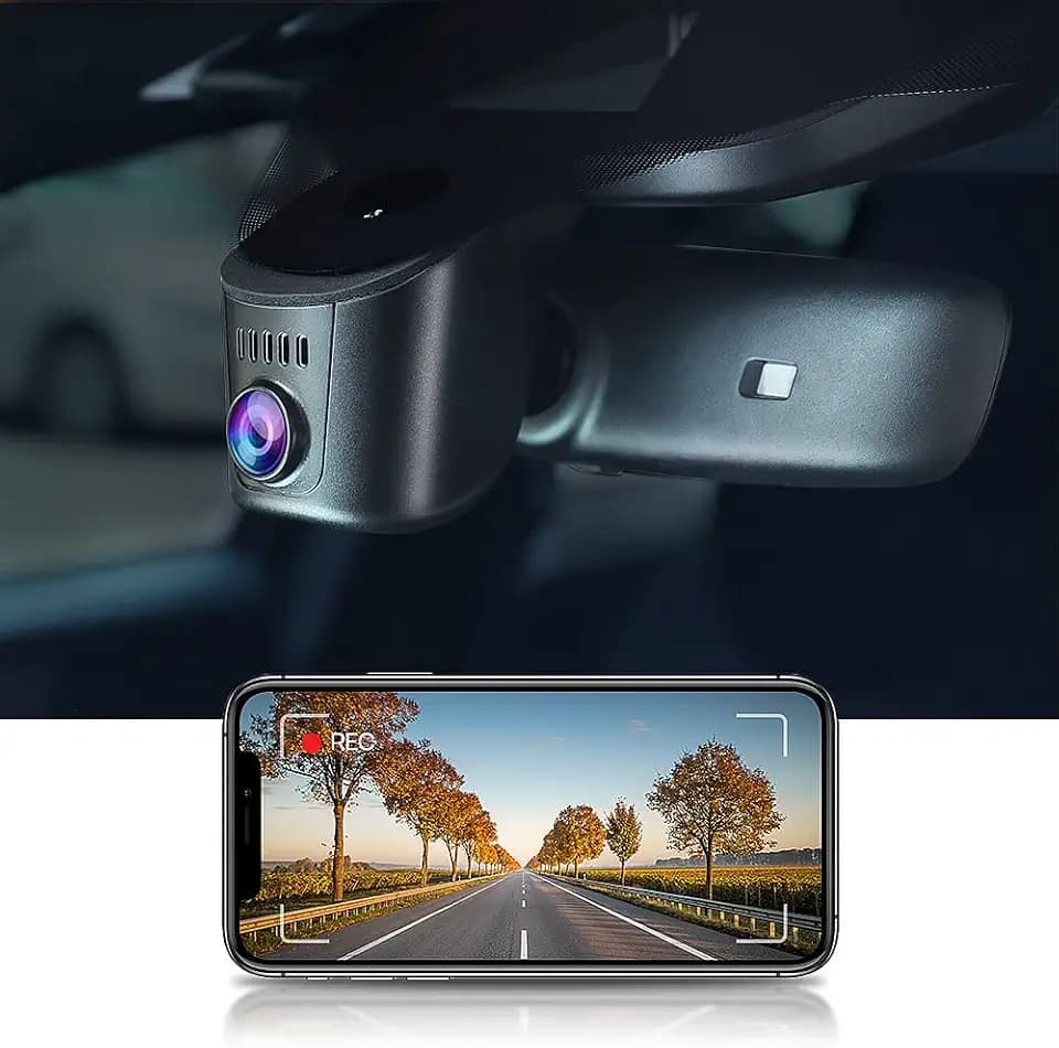 Fitcamx 4K Dash Cam Suitable for Porsche 911 992 Cayenne 9YA 9Y0 9Y3 Panamera 971 Taycan (Model A), OEM Look, 2160P UHD Video, Built-in WiFi & APP, Loop Recording, Parking Sensor, 64GB Card