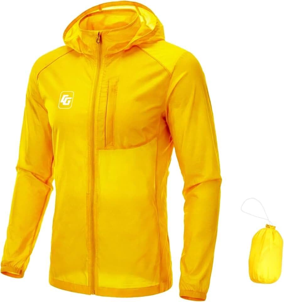 Herren-Fahrrad-Laufjacke, dünn, leicht, verstaubar, mit Aufbewahrungstasche, Windbreaker mit UPF 50+ Sonnenschutz, Outdoor-Mantel zum Wandern, Radfahren, Reisen, 80 g