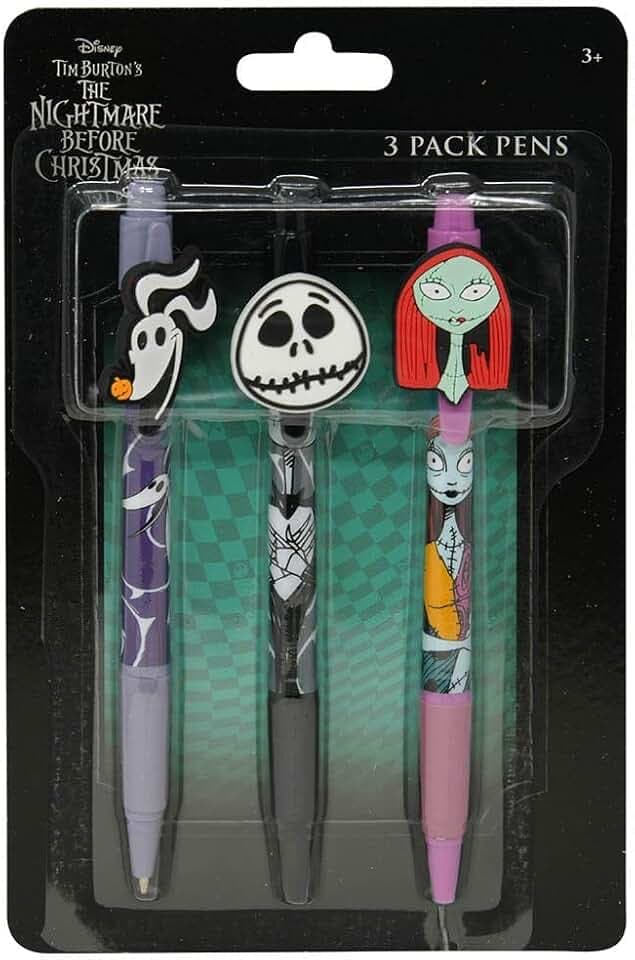 Innovative Designs Nightmare Before Christmas 3pk Character Pens with Rubber Clips