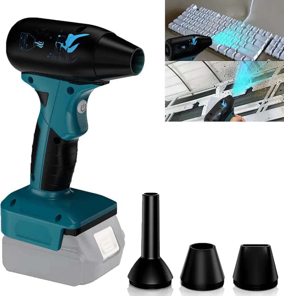 Für Makita 18V Lithium-Ionen Akuu Jet Trockengebläse, 130000 U/min Druckluft Duster, Einstellbarer Luftduster, Jet Lüfter Mini Gebläse für Auto, Computer, Tastatur (Keine Batterie)