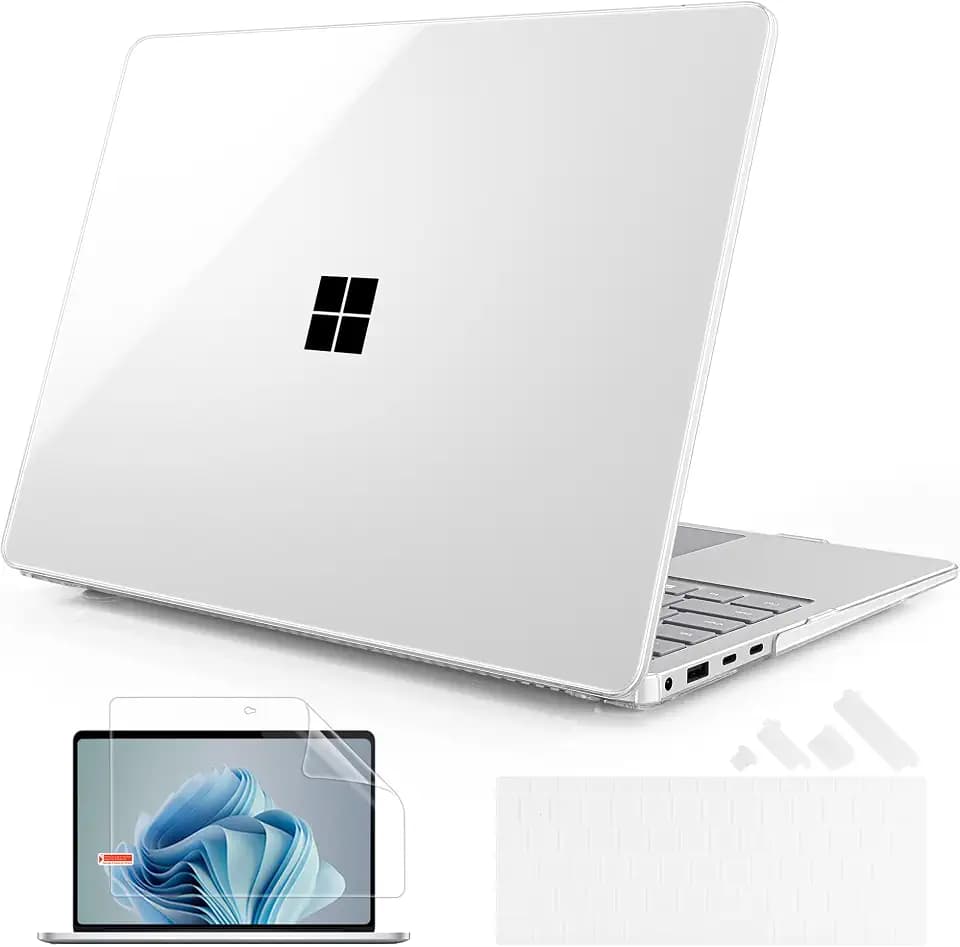 Mektron Clear Case for 13.8" Microsoft Surface Laptop 8 2026 Fits Surface Laptop 13.8 Inch 7 2024 Cover (Model: 2036),Keyboard Cover +Screen Protector +Dust Plugs, Crystal Clear