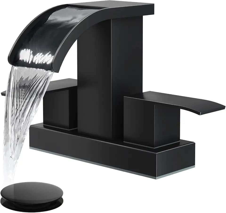 gotonovo Waterfall 4’’ Centerset Bathroom Sink Faucet Matte Black
