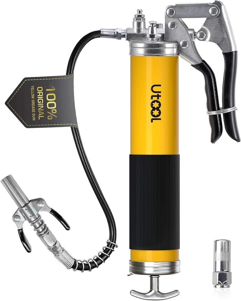 UTOOL 8000 PSI Heavy Duty Pistol Grip Grease Gun Kit, 14 oz Capacity