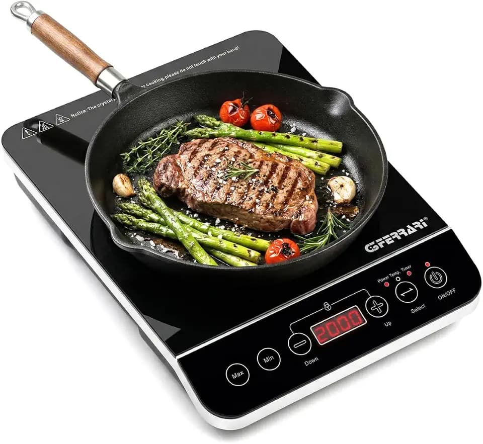 G3 Ferrari G10061 Einzel-Induktionskochplatte "Energy", 2000W, Digitaldisplay, Einstellbare Leistung, Leicht zu reinigen, Große Kochfläche, Soft-Touch-Bedienung, Timer