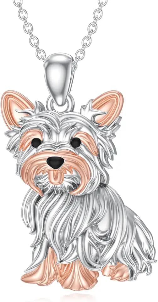 Pet Dog Necklace 925 Sterling Silver Dragon/Duck/Yorkie/Dachshund/Greyhound/Shih Tzu/French Bulldog Necklace Animal Jewelry Gifts for Women