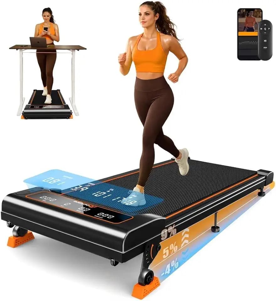 Walking Pad with Incline 9% & Decline -4% 5 Level, Under Desk Treadmill