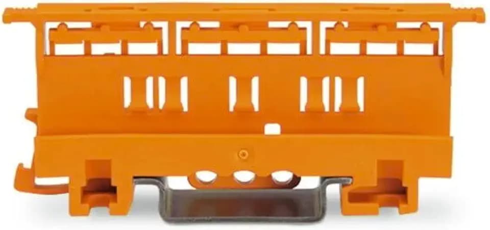 WAGO Befestigungsadapter 221-510 | Befestigungs-Adapter der Serie 221 (6 mm²), zur Montage auf TS 35, 10 Stück, für Schraubbefestigung, orange