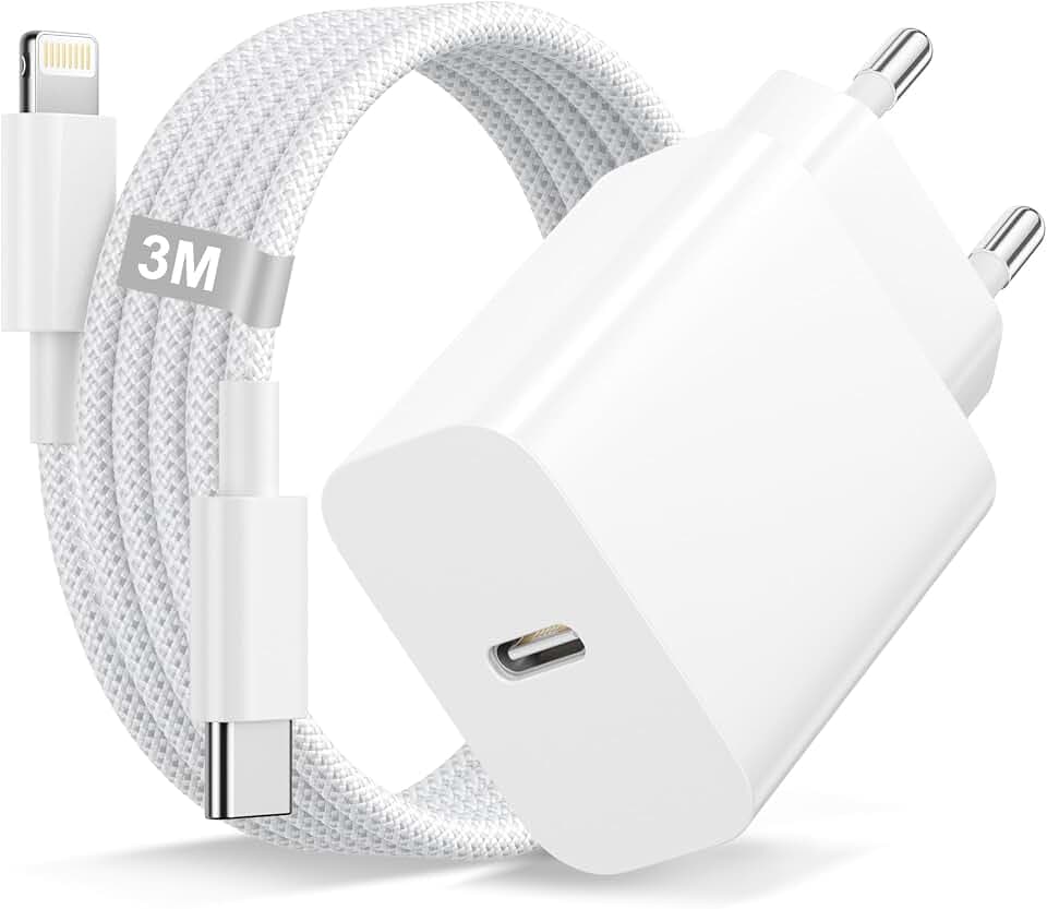iPhone Ladegerät 30W,iPhone USB C Schnellladegerät und USB C Lightning Kabel Cable 3M, usb c Ladegerät Charger mit Lightning Ladekabel USBC Netzsteckerr für iphone 14 13 12 11 Pro Max/X/8/iPad/AirPods