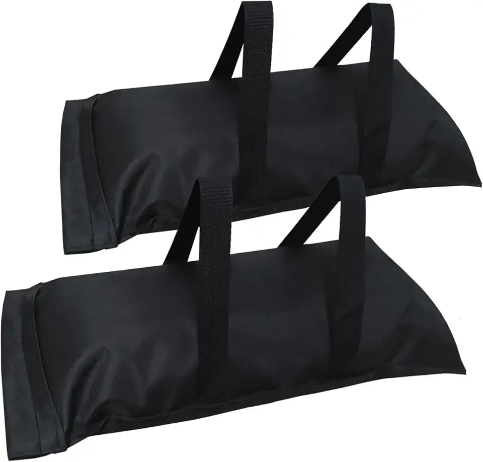 Extra Large Umbrella Base Weight Fillable Sandbags, Weight Bags(110LBS) for Patio Umbrellas, Sandbag Weights for Umbrella for Outdoor Garden，Set of 2，Black(Without Sand)