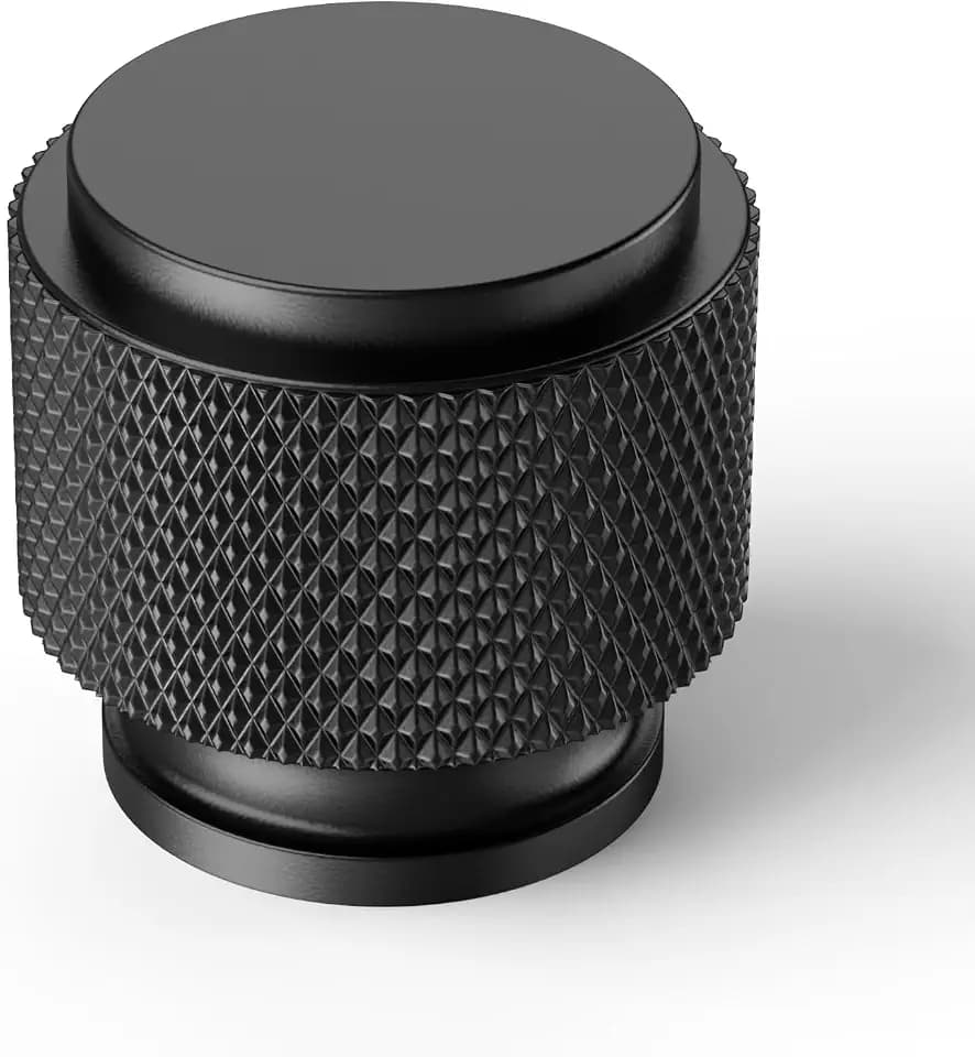 Matte Black Cabinet Knobs Round Drawer Pulls 10 Pack