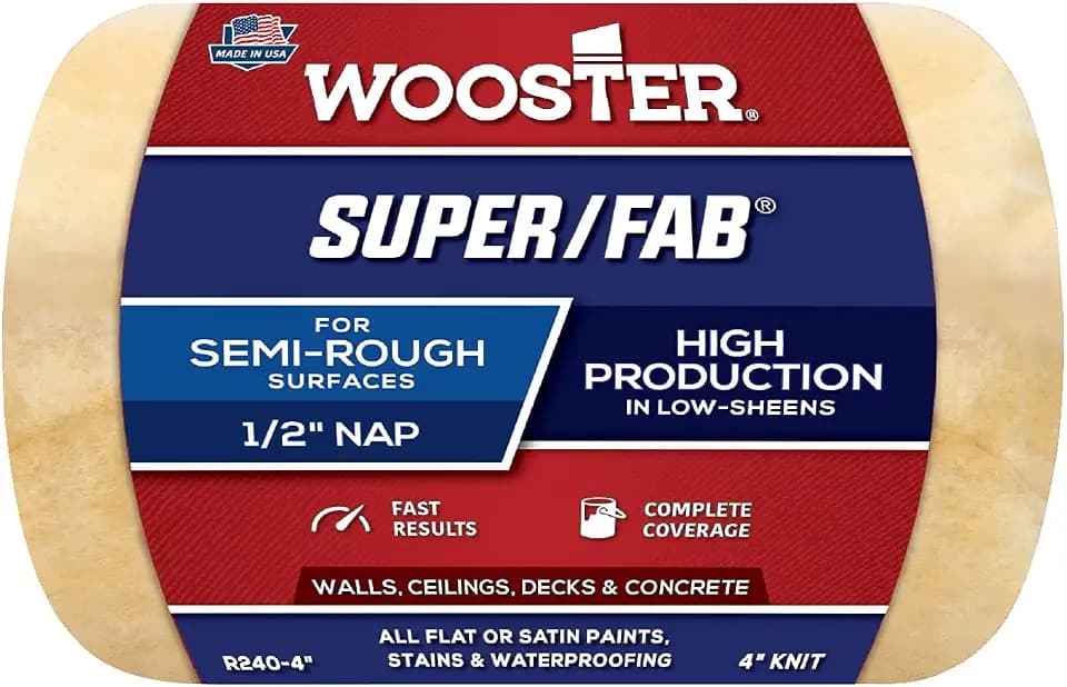 Wooster R240-4 Super/Fab Paint Roller Cover 1/2" Nap 4"