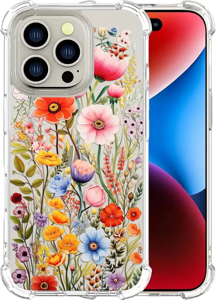for iPhone 16 Pro Max Case - Clear Anemone Flower