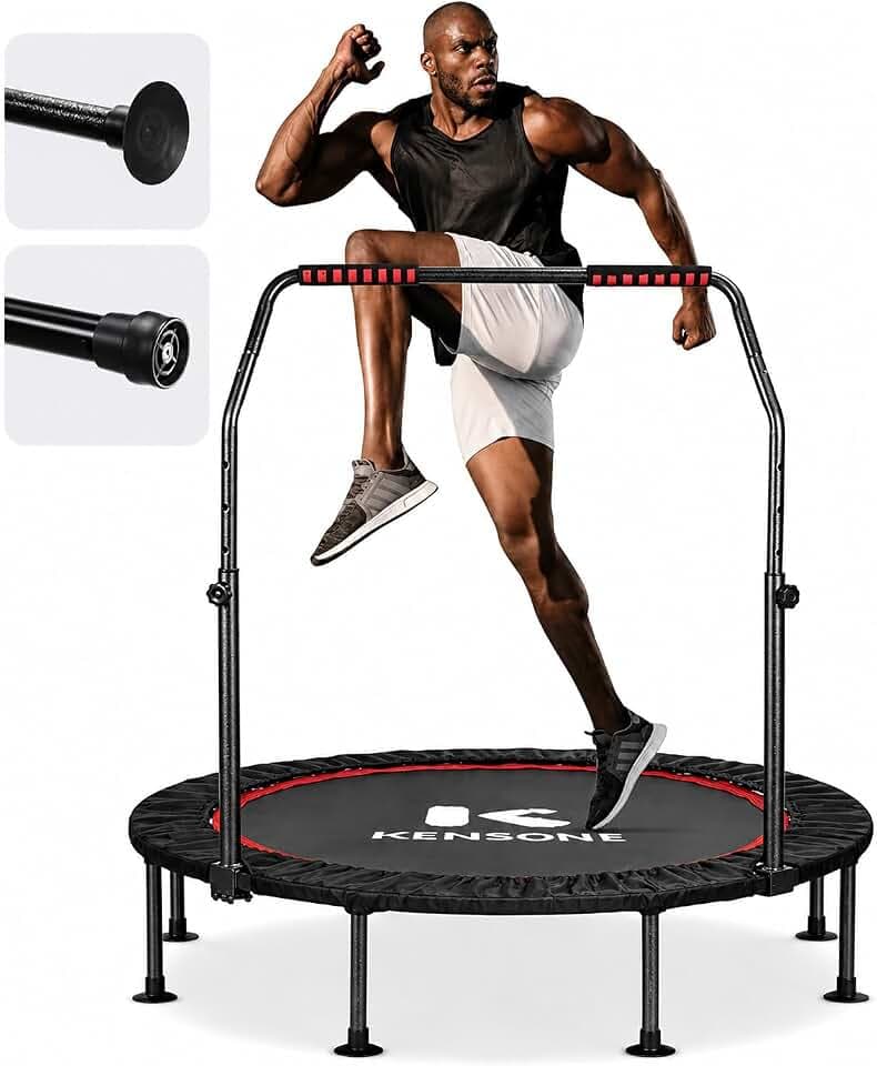 KENSONE 40"/48" Rebounder Trampoline for Adults Indoor Handle 330/450 LBS