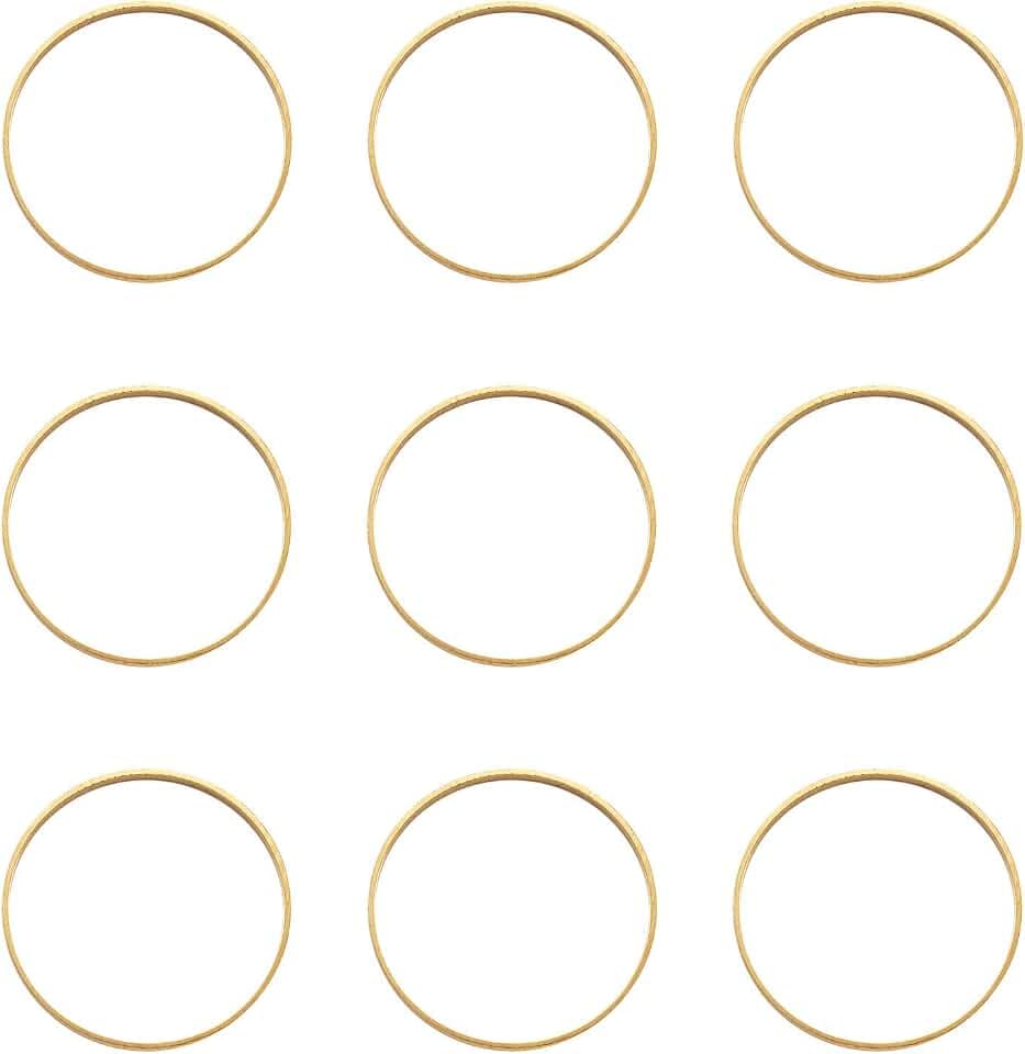 Pandahall 50Pcs Brass O Linking Rings 20mm Bezel Charm Loops for Earrings Necklaces Bracelets Creations Resin DIY (Golden)