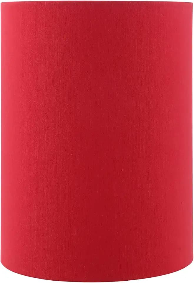 Aspen Creative 31306 Contemporary Drum (Cylinder) Shaped Spider Construction Lamp Shade in Imperial Red, 8" wide (8" x 8" x 11")