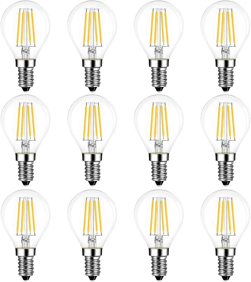 LVWIT 4W E14 Filament LED Lampe Glühfaden P45 Tropfenform, 2700K Warmweiß, Ersatz für 40W Glühlampe, ultrahell 470 lm, Rustikalampe Filamentstil klar (12er Pack)
