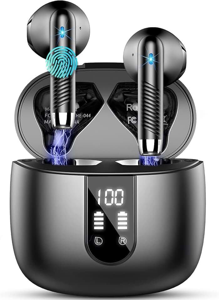 Drsaec Bluetooth 5.4 Kopfhörer, 6D Tiefer Bass In Ear Kopfhörer Kabellos Bluetooth 2026 Neu 56 Std Kabellose Kopfhörer mit 4 ENC Mic, Noise Cancelling Ear Buds, USB-C, IP7 Wasserdicht Sport Ohrhörer