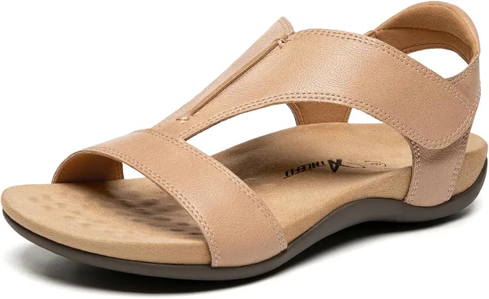 Athlefit Orthopedic Flat Sandals for Women with Arch Support