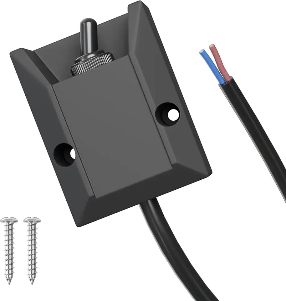 RVMARINEPAT Wired Toggle Switch 12V 30A Heavy Duty Waterproof Toggle Switch SPST ON/Off 2 Pin Latching Rocker Switch with 2ft Wire for Marine, RV, Automotive, Boat Electrical Systems
