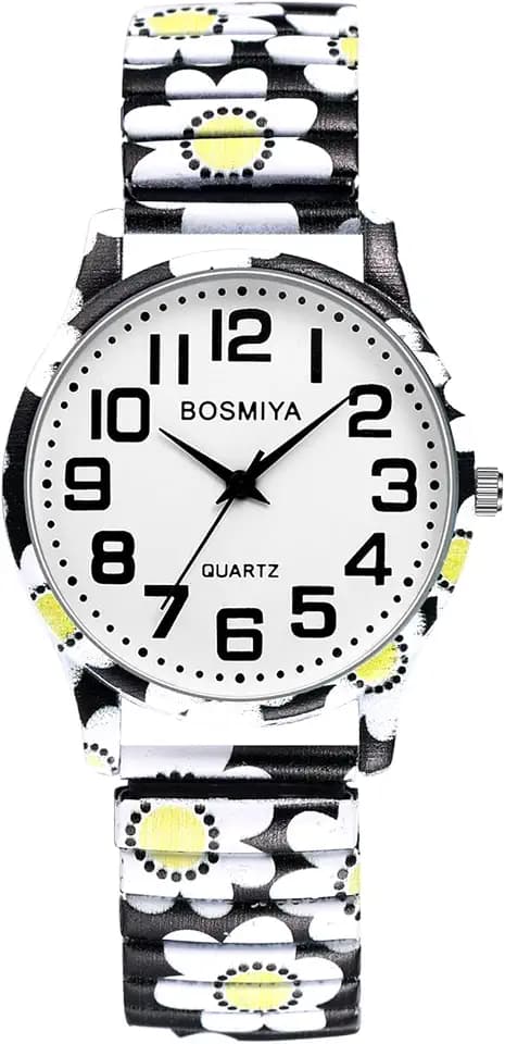 OIDEA Women Large Face Stretch Band Quartz Watch