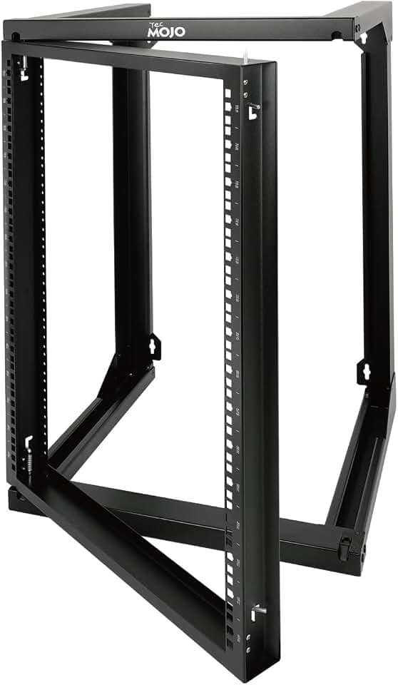 Tecmojo 15U Server Rack with Swing Gate, 15U Rack for 19inch Computer/AV/Data/IT/Media Equipment, Wall Mount Server Rack with 18inch Depth, Square&Tapped Holes