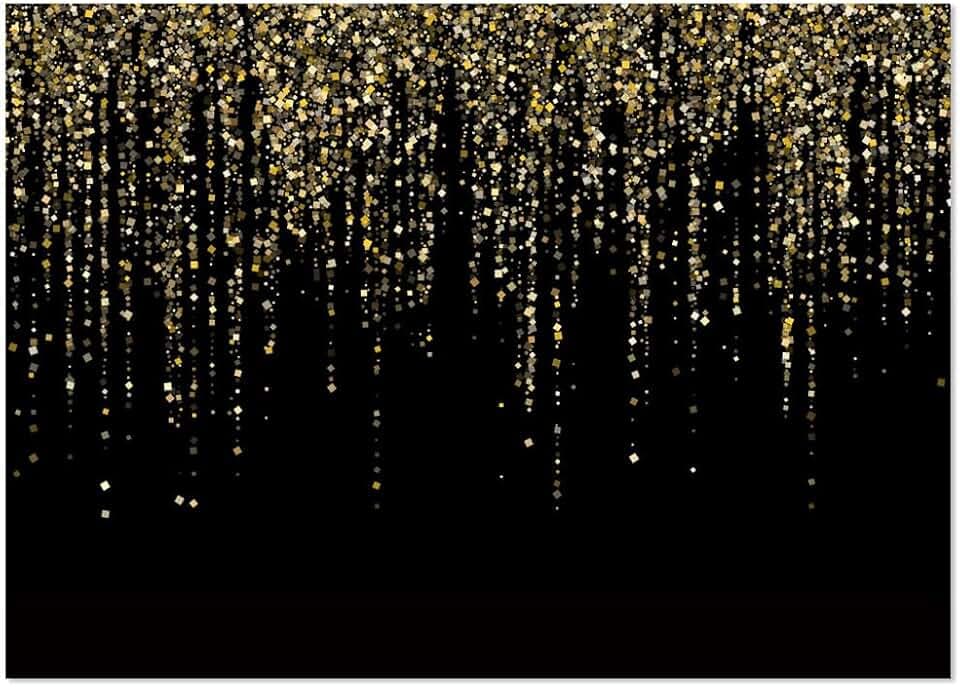 9x6FT Gold Spots Bokeh Photo Background Birthday Party Baby Shower Events Decor Banner Supplies Gold Glitter Party Photography Backdrop