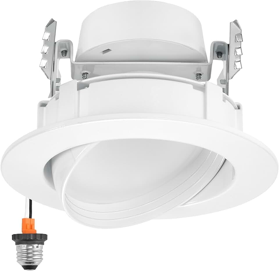 Maxxima 4 in. Rotatable LED Retrofit Downlight Gimbal, 1000 Lumens, 5 CCT