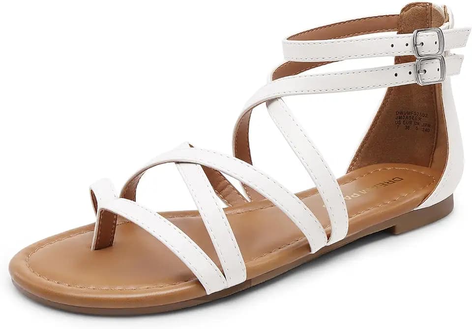 DREAM PAIRS Women's Dressy Gladiator Summer Flat Sandals