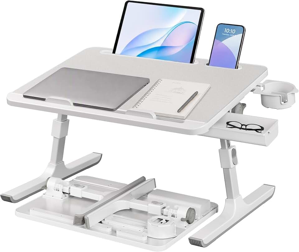 SONGMICS HOME Lap Desk, Height & Angle Adjustable Laptop Stand for Bed